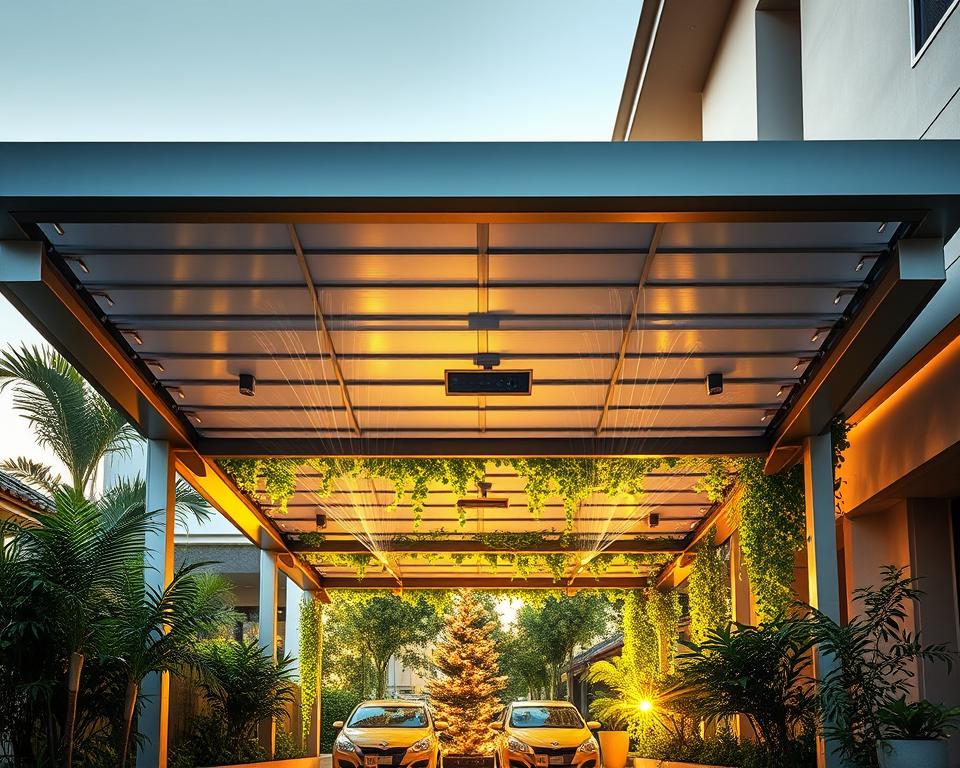 Automatische Bewässerung Carport