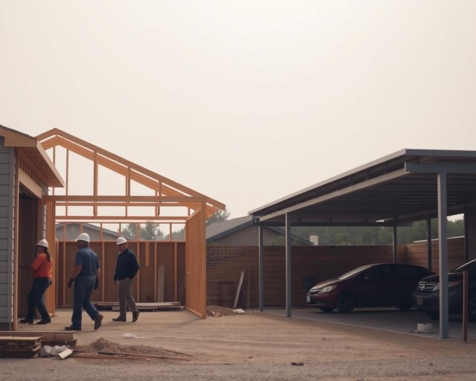 Bauzeit Vergleich Garage Carport