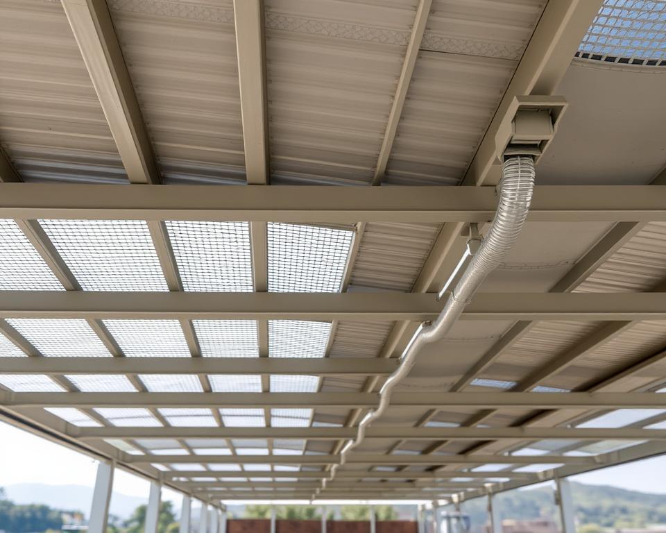 Carport-Dach Konstruktion und Entwässerung