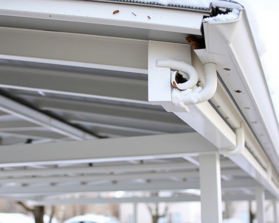 Carport Regenrinnen Wintervorbereitung