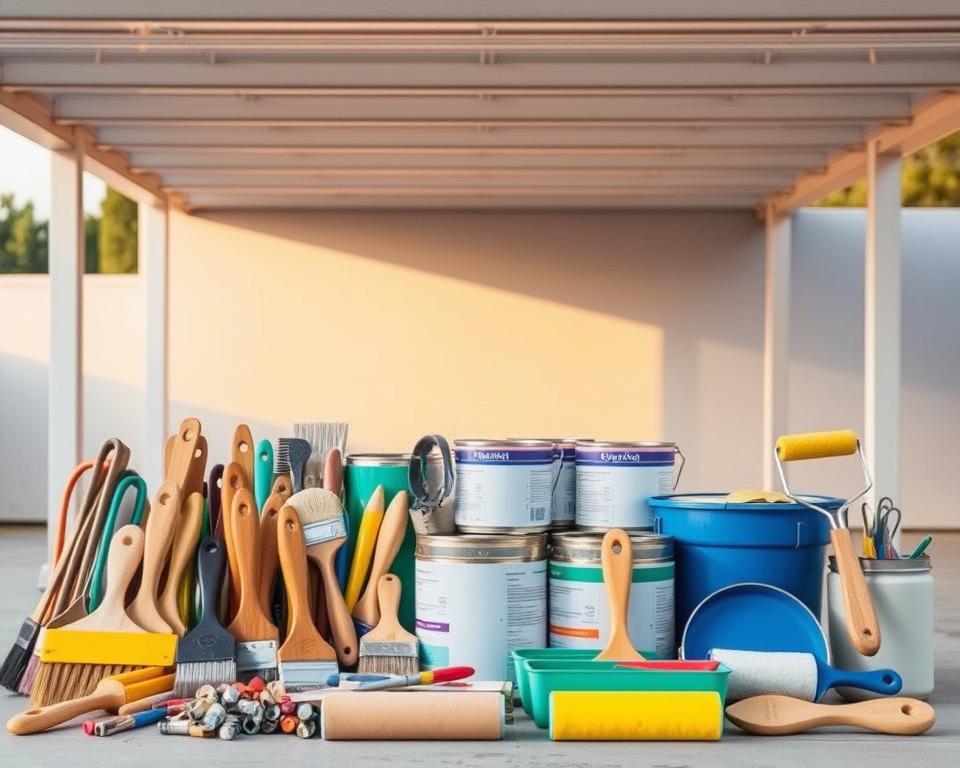 Carport Streichwerkzeuge und Ausrüstung