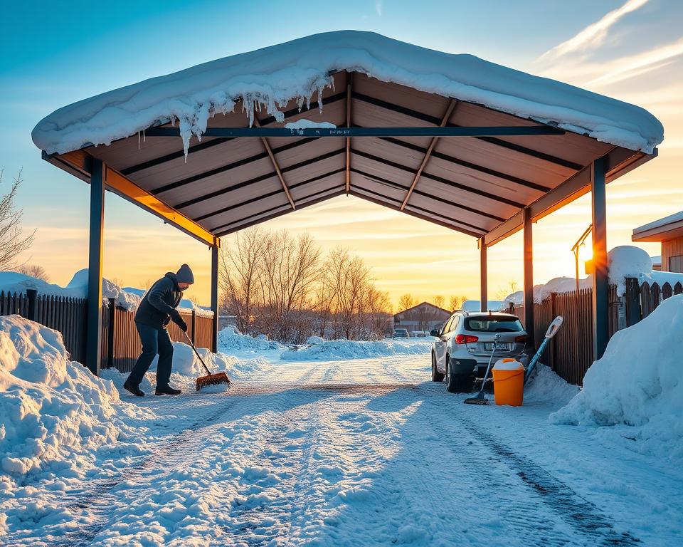 Carport Wintervorbereitung Schritt für Schritt