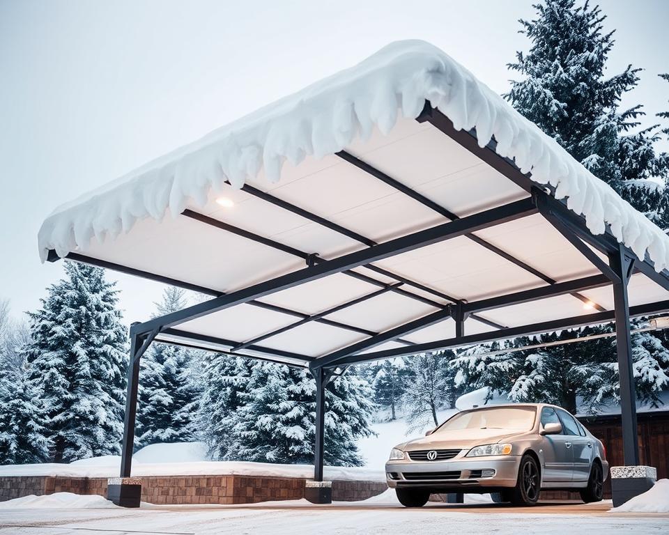 Schneelast Prävention Carport
