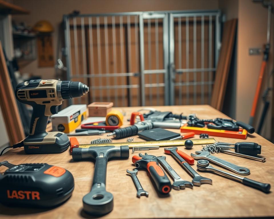 Werkzeuge für Toreinbau Carport