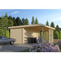 Fjordholz Holzgarage mit Carport Modell Gettorf 44