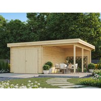 Fjordholz Holzgarage Modell Ken 28 mit Seitendach