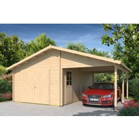 Fjordholz Holzgarage mit Carport Modell Bjarne 44