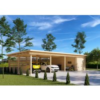 Fjordholz Holzgarage mit Carport Modell Büsum 70